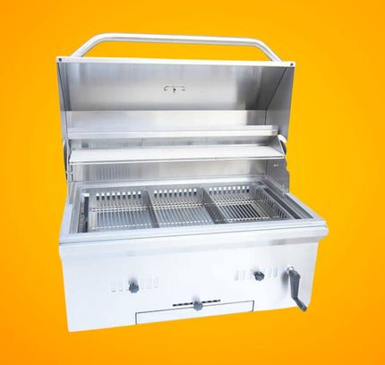 KoKoMo Grills Premium Built-In Charcoal Grill With 304 Stainless Steel And Adjustable Heat Tray, 32"