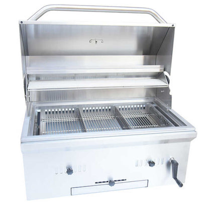 KoKoMo Grills Premium Built-In Charcoal Grill With 304 Stainless Steel And Adjustable Heat Tray, 32"