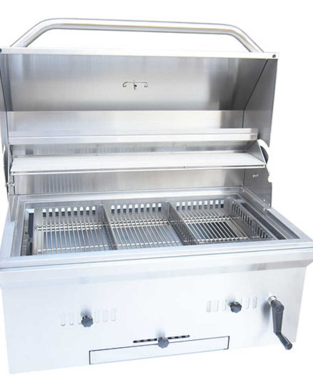 KoKoMo Grills Premium Built-In Charcoal Grill With 304 Stainless Steel And Adjustable Heat Tray, 32"