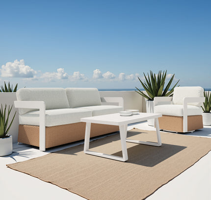 Gelo Swivel Chair White & Brown