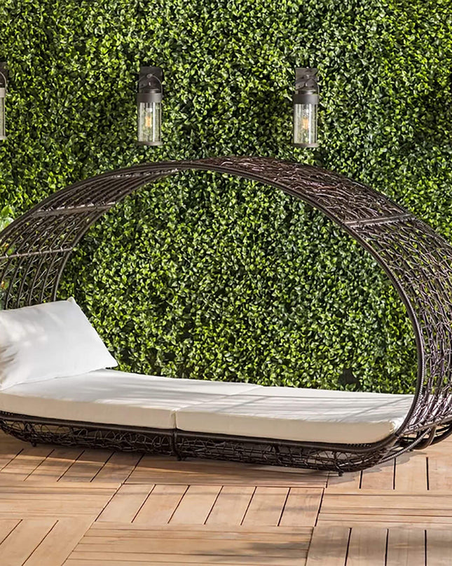 Alora Large 2-Person Abigal Outdoor Wicker Daybed With Aluminum Frame And Cushions