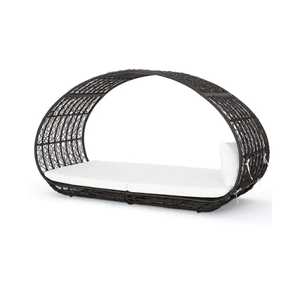 Alora Large 2-Person Abigal Outdoor Wicker Daybed With Aluminum Frame And Cushions