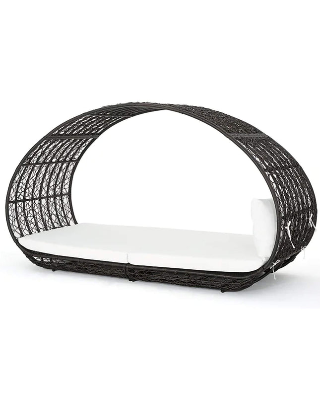 Alora Large 2-Person Abigal Outdoor Wicker Daybed With Aluminum Frame And Cushions