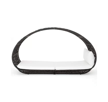 Alora Large 2-Person Abigal Outdoor Wicker Daybed With Aluminum Frame And Cushions