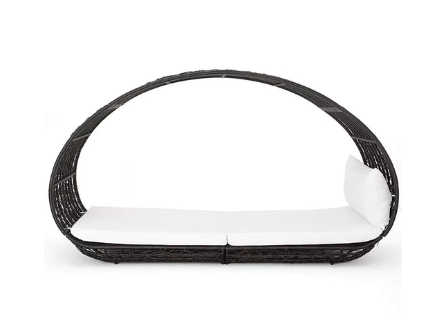 Alora Abigal 2-Person Outdoor Wicker Daybed with Aluminum Frame & Cushions