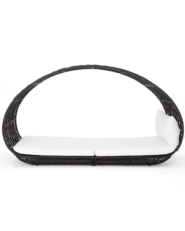 Alora Large 2-Person Abigal Outdoor Wicker Daybed With Aluminum Frame And Cushions