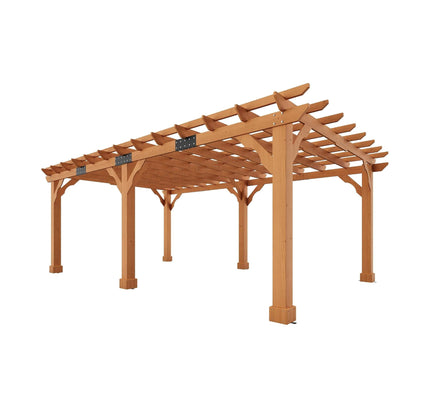 Alora Large Outdoor Cedar Wood Pergola Kit With Slatted Roof