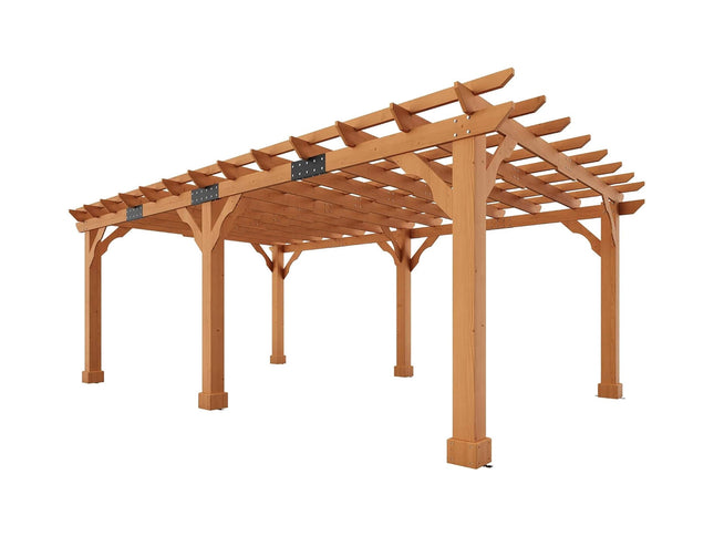 Alora Large Outdoor Cedar Wood Pergola Kit With Slatted Roof
