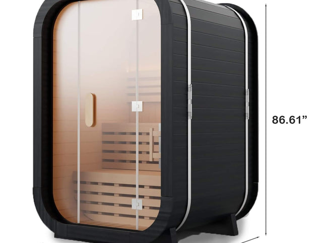 Thermora Lund Luxury 2-Person Outdoor Spruce Wood Cube Sauna Kit With 4.5KW Electric Stove (SAK74290)