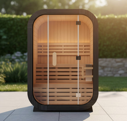 Thermora Lund Luxury 2-Person Outdoor Spruce Wood Cube Sauna Kit With 4.5KW Electric Stove (SAK74290)