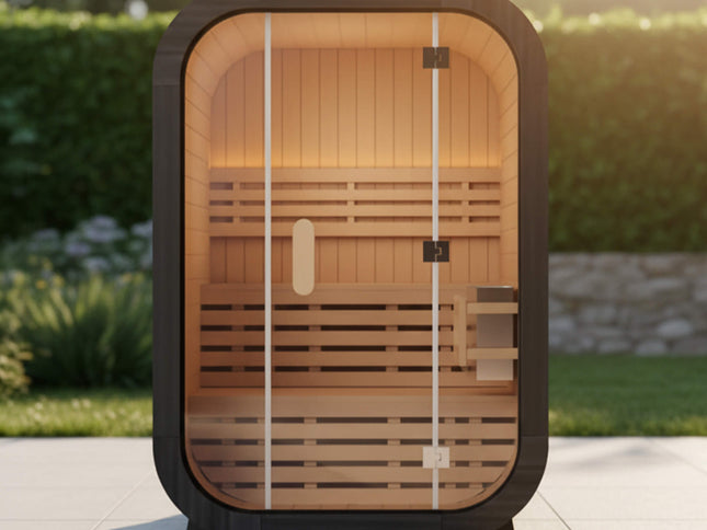 Thermora Lund Luxury 2-Person Outdoor Spruce Wood Cube Sauna Kit With 4.5KW Electric Stove (SAK74290)