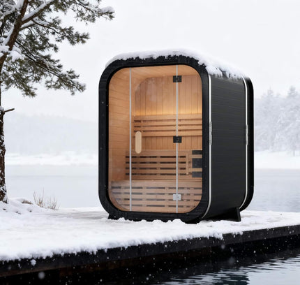 Thermora Lund Luxury 2-Person Outdoor Spruce Wood Cube Sauna Kit With 4.5KW Electric Stove (SAK74290)