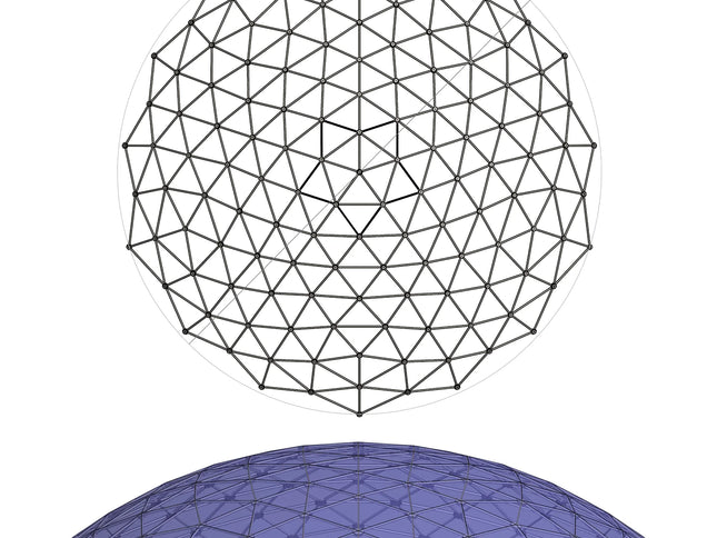 CNC Spaceship - 99 Ft / 30 meter diameter stainless geodesic roof cover