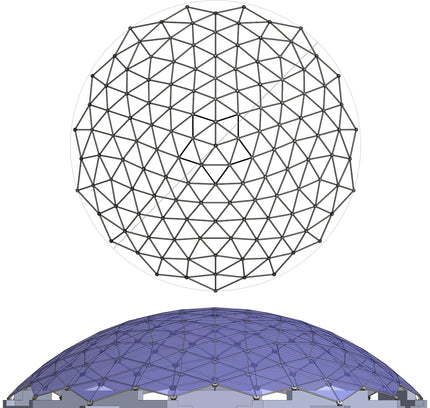 CNC Spaceship - 60 Ft Stainless Steel Geodesic Saucer Roof Cover Enclosure