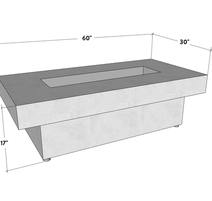 Toplina - Rectangular Concrete Fire Pit Table