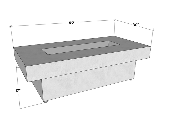 Toplina - Rectangular Concrete Fire Pit Table