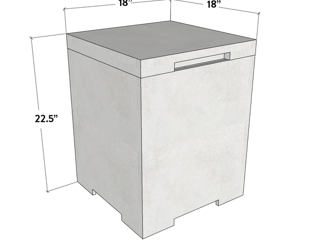 Concrete Propane Tank Enclosure - Square