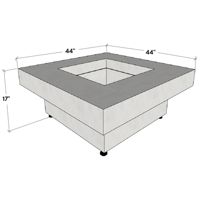 Platz - Square Concrete Fire Pit Table