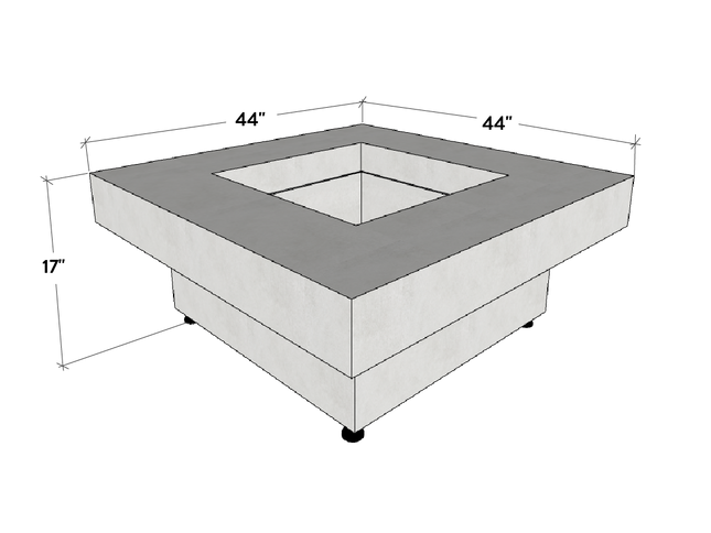 Platz - Square Concrete Fire Pit Table
