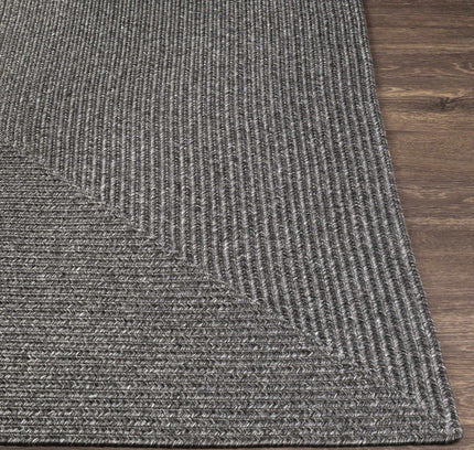 Black Braided Faux Jute Outdoor Rug