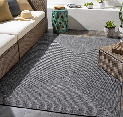Black Braided Faux Jute Outdoor Rug