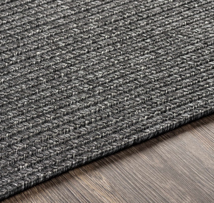 Black Braided Faux Jute Outdoor Rug