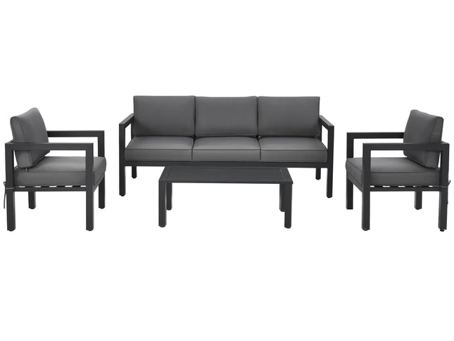 4-Piece Outdoor Aluminum Patio Furniture Set, Sectional Design — Gray