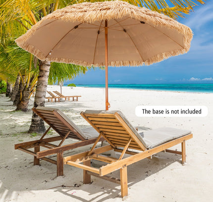 8 Ft Patio Thatched Tiki Umbrella Hawaiian Hula Beach Umbrella
