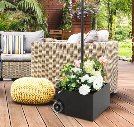 150 Pounds Patio Umbrella Base Stand Wheels Planter Outdoor