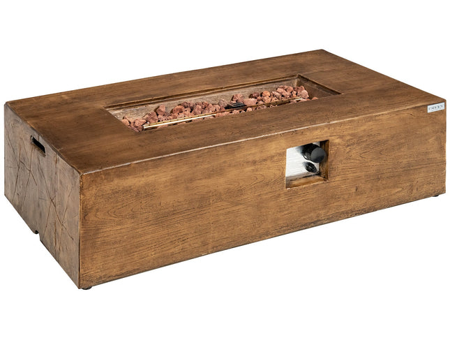 48"x27" Gas Fire Pit Table with Lava Rocks & Cover, 50,000 BTU