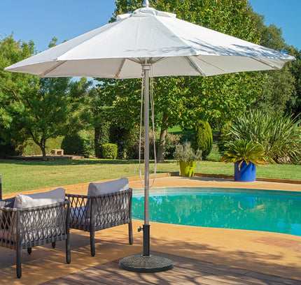22 lb Patio Resin Umbrella Base with Wicker Style for Outdoor Use
