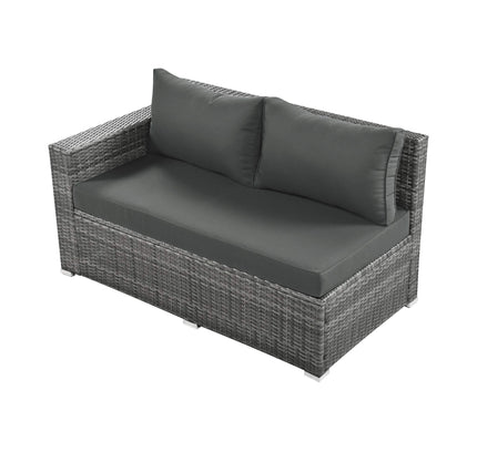 Alora Outdoor 6-Piece All-Weather PE Rattan Sofa Set With Adjustable Seat, Storage Box, Removable Covers, And Tempered Glass Table Top