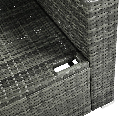 Alora Outdoor 6-Piece All-Weather PE Rattan Sofa Set With Adjustable Seat, Storage Box, Removable Covers, And Tempered Glass Table Top