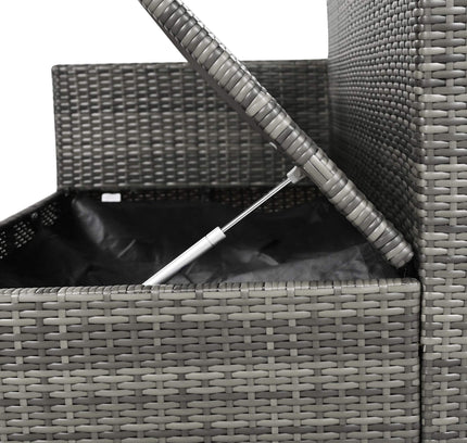 Alora Outdoor 6-Piece All-Weather PE Rattan Sofa Set With Adjustable Seat, Storage Box, Removable Covers, And Tempered Glass Table Top