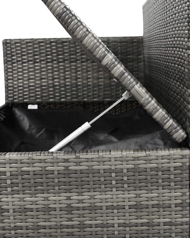 Alora Outdoor 6-Piece All-Weather PE Rattan Sofa Set With Adjustable Seat, Storage Box, Removable Covers, And Tempered Glass Table Top