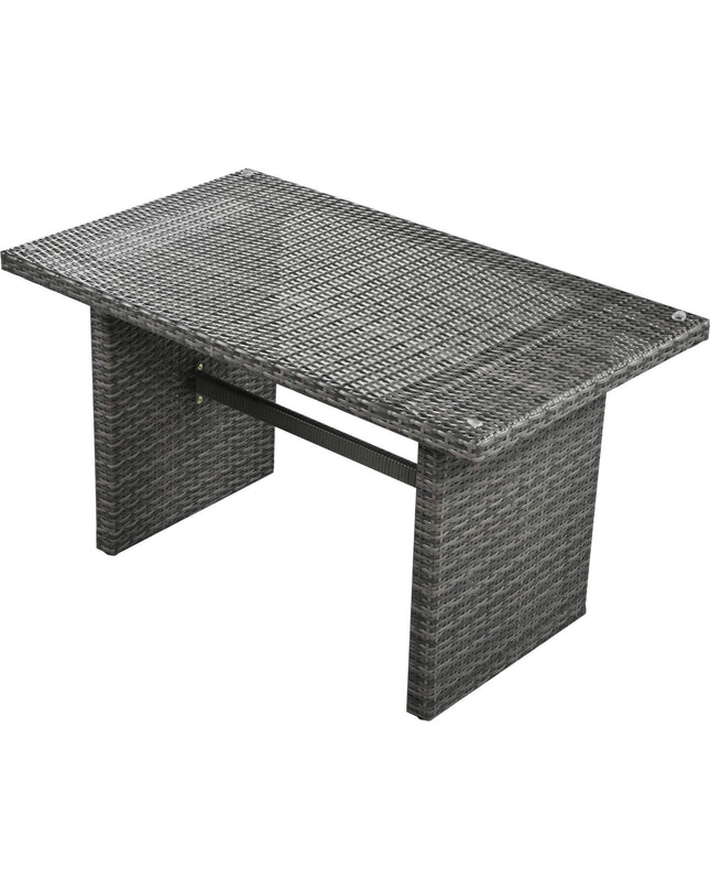 Alora Outdoor 6-Piece All-Weather PE Rattan Sofa Set With Adjustable Seat, Storage Box, Removable Covers, And Tempered Glass Table Top