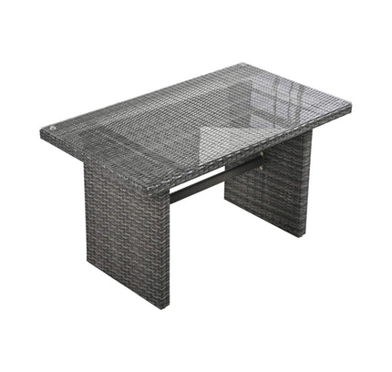 Alora Outdoor 6-Piece All-Weather PE Rattan Sofa Set With Adjustable Seat, Storage Box, Removable Covers, And Tempered Glass Table Top