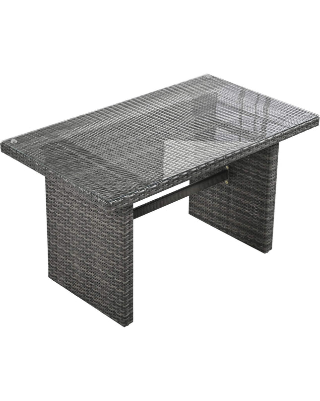 Alora Outdoor 6-Piece All-Weather PE Rattan Sofa Set With Adjustable Seat, Storage Box, Removable Covers, And Tempered Glass Table Top