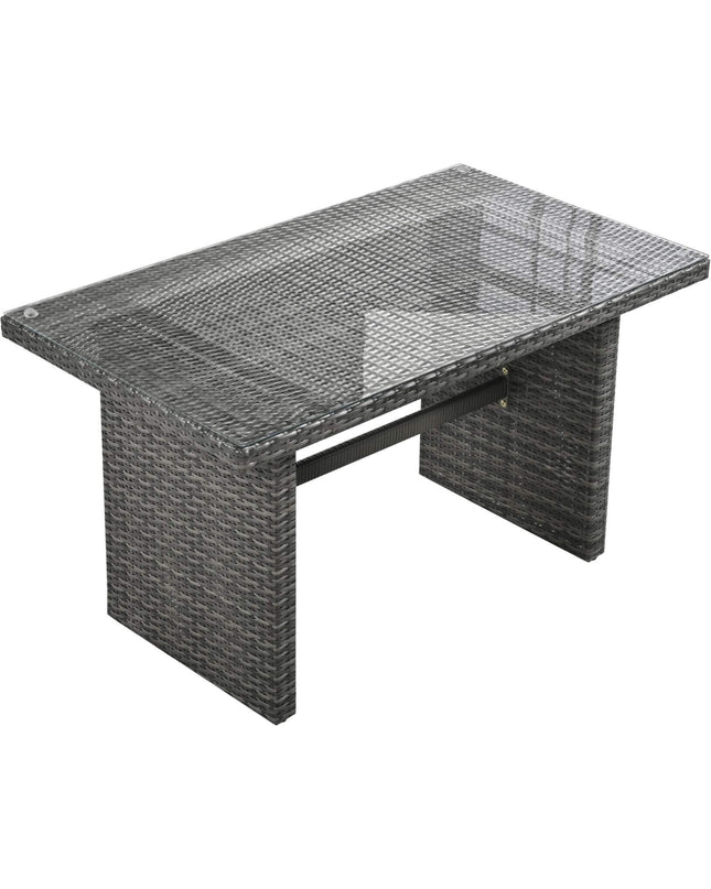 Alora Outdoor 6-Piece All-Weather PE Rattan Sofa Set With Adjustable Seat, Storage Box, Removable Covers, And Tempered Glass Table Top