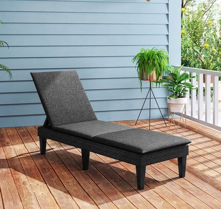 Patio Lounge Chair 3-Position Adjustable Backrest and Cushion