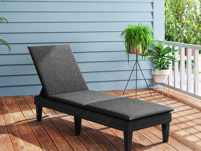 Patio Lounge Chair 3-Position Adjustable Backrest and Cushion