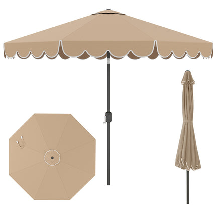 10 Ft Patio Umbrella Market Umbrella with Crank Tilt Adjustment