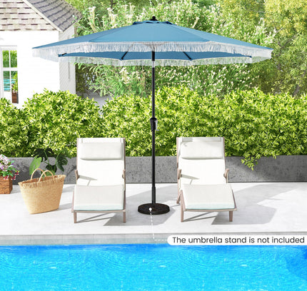 9 FT Patio Umbrella with Sun-Protective Canopy for Patio Garden Pool