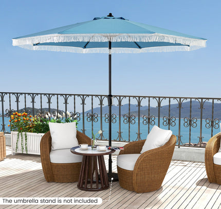 9 FT Patio Umbrella with Sun-Protective Canopy for Patio Garden Pool