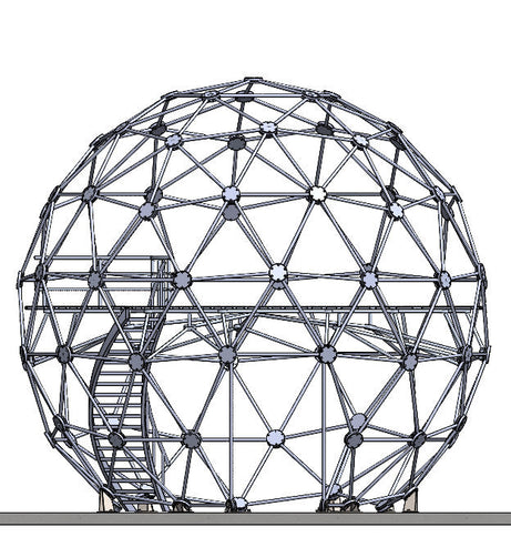 CNC Dome Planet Stainless Steel + T6061 Geodesic Sphere Enclosure