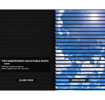 [12X16FT] Alora Premium Outdoor Gray Aluminum Hardtop Pergola Gazebo With Adjustable Roof