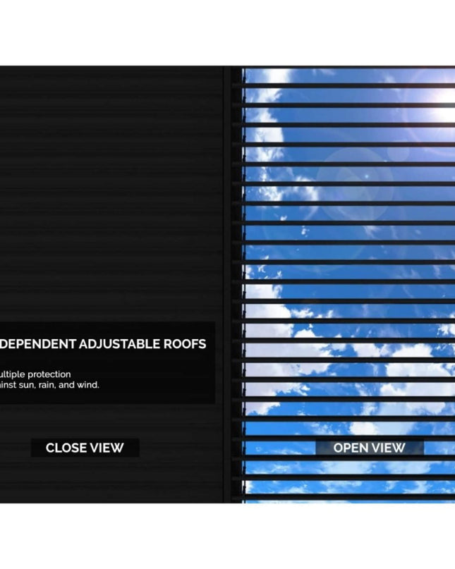 [12X16FT] Alora Premium Outdoor Gray Aluminum Hardtop Pergola Gazebo With Adjustable Roof