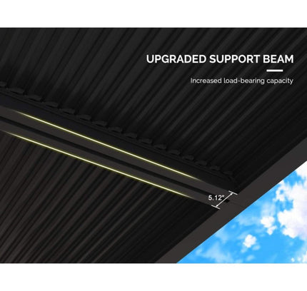 [12X16FT] Alora Premium Outdoor Gray Aluminum Hardtop Pergola Gazebo With Adjustable Roof