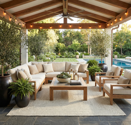 Beige Braided Faux Jute Outdoor Rug