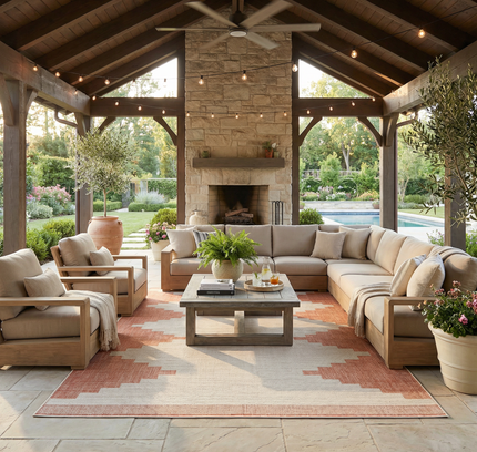 Djugun Peach Fuzz Indoor & Outdoor Area Rug